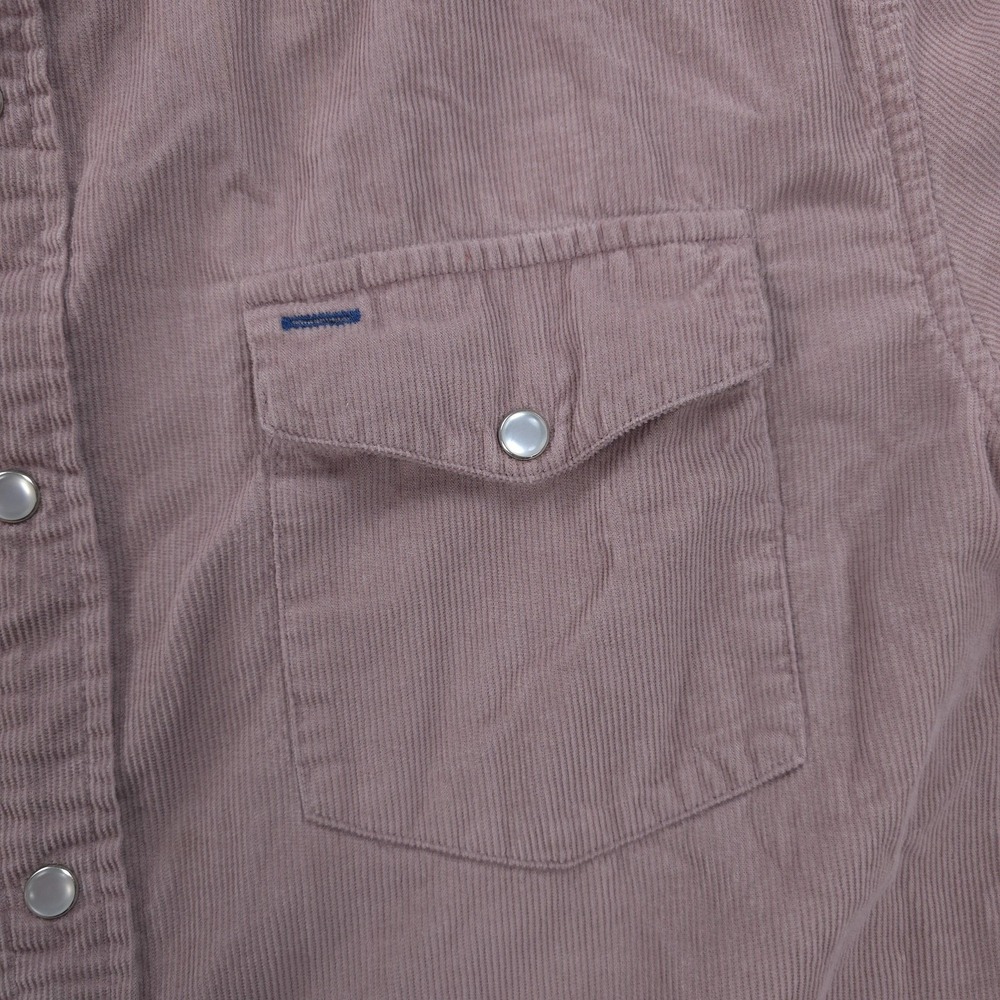 Criquet Shirt Mens Large Pink Corduroy Pearl Snap Western Button Up Casual Prep - Picture 3 of 11